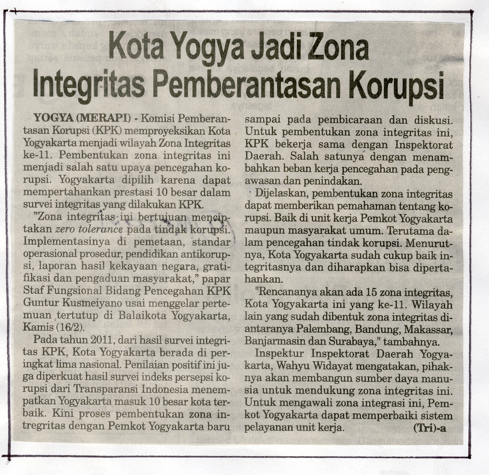 Kliping jogja terbaru